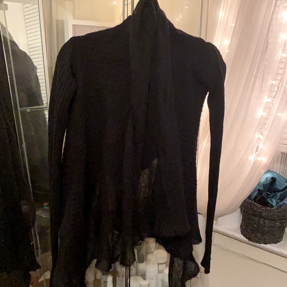 Rick Owens Sweaters - Knit sweater with ribbed sleeves, asymmetrical silhouette